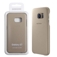 Луксозен гръб от естествена кожа оригинален EF-VG930LUEGWW за Samsung Galaxy S7 G930 бежов